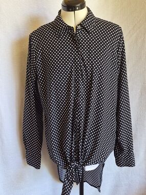 Philosophy Republic Clothing Black Polka Dot Blouse